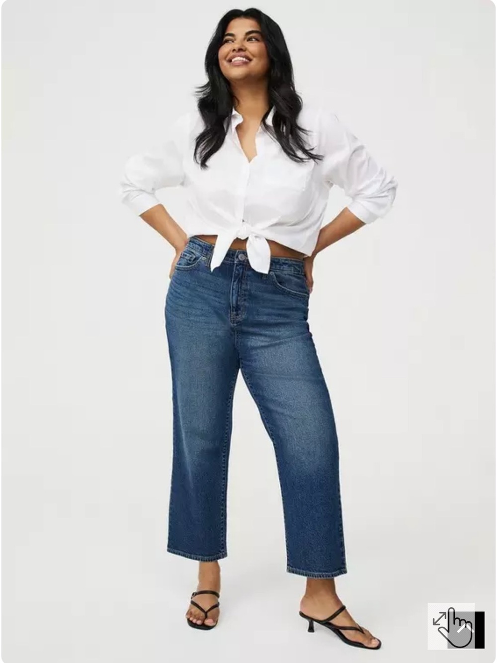 torrid Dark Blue High-Rise Cropped Wide-Leg Jeans